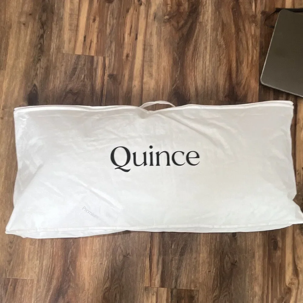 Quince Premium Down Alternative Pillow King Medium/Firm White Cotton Sateen